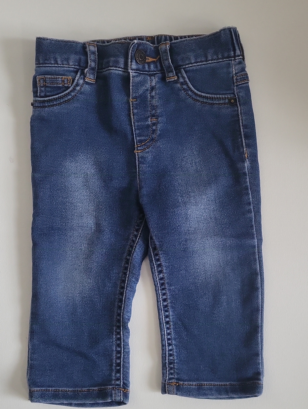 Cat & Jack Baby Boy Slim Straight Pull-on Jeans - Dark Blue Wash 6-9m